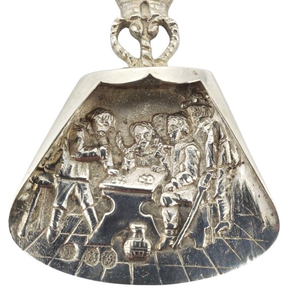 Dutch Sterling Silver Tavern Scene Windmill Shovel Spoon #22670 - Picture 1 of 9